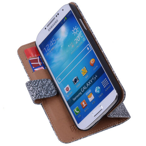 BestCases Glamour Zwart Hoesje voor Samsung Galaxy S4 Echt Leer Wallet Case