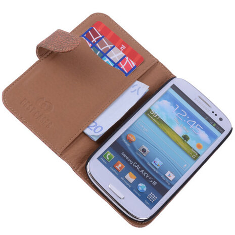 BestCases Glamour Gold Hoesje voor Samsung Galaxy S3 Neo Echt Leer Wallet Case