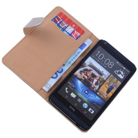 PU Leder Goud Hoesje voor HTC Desire 816 Book/Wallet Case/Cover s