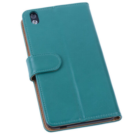 PU Leder Groen Hoesje voor HTC Desire 816 Book/Wallet Case/Cover s