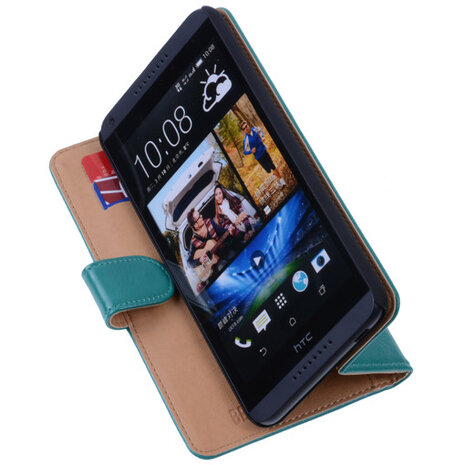 PU Leder Groen Hoesje voor HTC Desire 816 Book/Wallet Case/Cover s