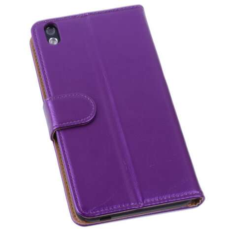 PU Leder Lila Hoesje voor HTC Desire 816 Book/Wallet Case/Cover s