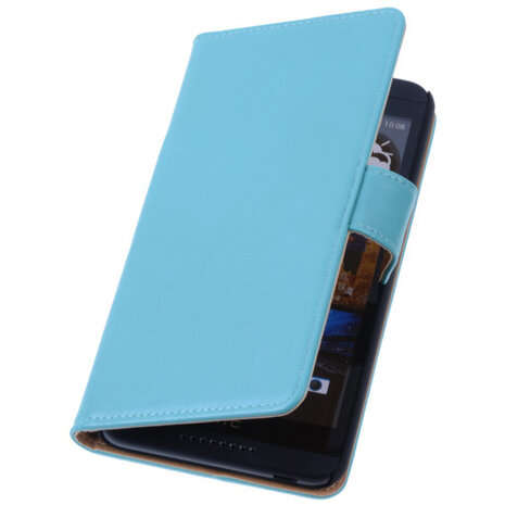PU Leder Turquoise Hoesje voor HTC Desire 816 Book/Wallet Case/Cover s