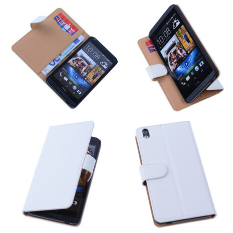 PU Leder Wit HTC Desire 816 Book/Wallet Case/Cover Hoesjes