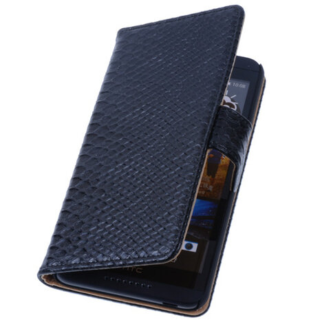 Bestcases Slang Zwart Hoesje voor HTC Desire 816 Bookcase Cover