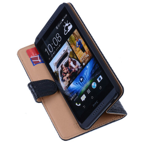 Bestcases Slang Zwart Hoesje voor HTC Desire 816 Bookcase Cover
