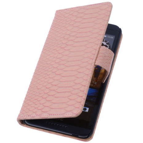 Bestcases Slang Pink Hoesje voor HTC Desire 816 Bookcase Cover