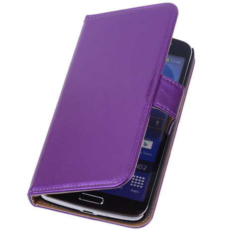 PU Leder Lila Hoesje voor Samsung Galaxy Grand 2 Book/Wallet Case/Cover