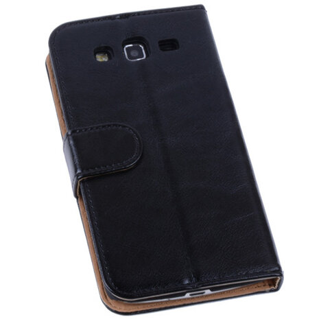PU Leder Zwart Hoesje voor Samsung Galaxy Grand 2 Book/Wallet Case/Cover