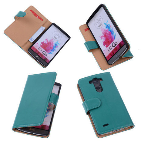 PU Leder Groen Hoesje LG G3 Book/Wallet Case/Cover 