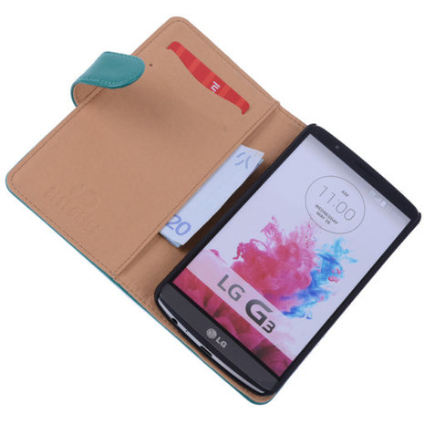 PU Leder Groen Hoesje voor LG G3 Book/Wallet Case/Cover