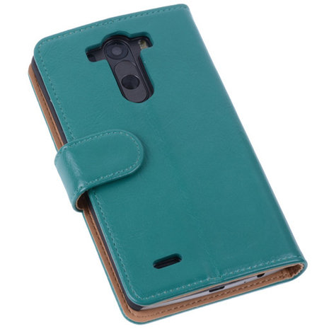 PU Leder Groen Hoesje voor LG G3 Book/Wallet Case/Cover
