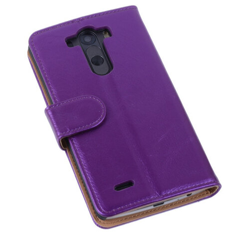 PU Leder Lila Hoesje voor LG G3 Book/Wallet Case/Cover
