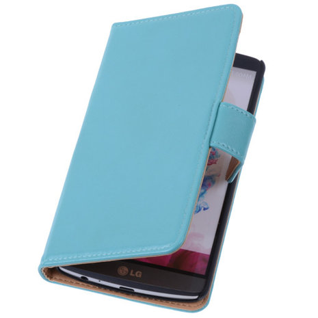 PU Leder Turquoise Hoesje voor LG G3 Book/Wallet Case/Cover