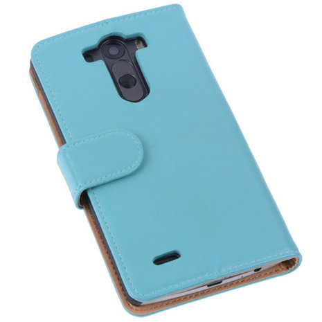 PU Leder Turquoise Hoesje voor LG G3 Book/Wallet Case/Cover