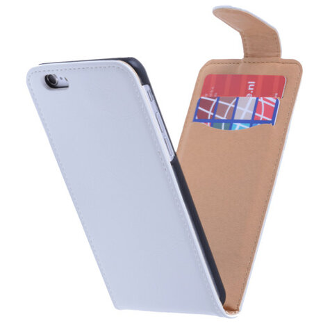 Classic Wit iPhone 6 (4.7 inch) PU Leder Flip Case