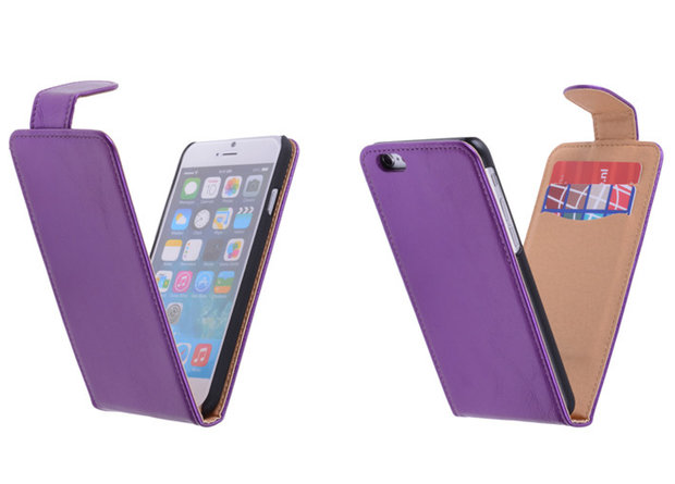 Classic Lila iPhone 6 (4.7 inch) PU Leder Flip Case Hoesje