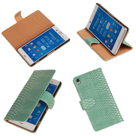 Bestcases "Slang" Turquoise Sony Xperia Z3 Bookcase Wallet Cover Hoesje 