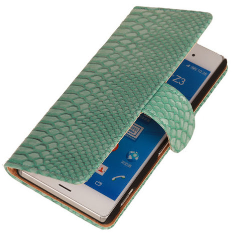 BC "Slang" Turquoise Hoesje voor Sony Xperia Z3 Bookcase Wallet Cover