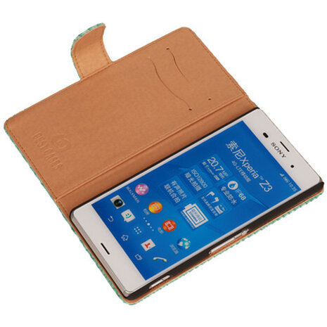 BC "Slang" Turquoise Hoesje voor Sony Xperia Z3 Bookcase Wallet Cover
