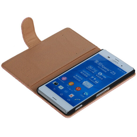 BC "Slang" Pink Hoesje voor Sony Xperia Z3 Bookcase Wallet Cover