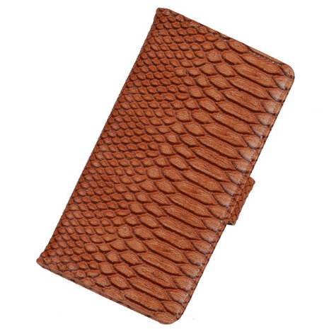 BC "Slang" Bruin Hoesje voor Sony Xperia Z3 Bookcase Wallet Cover