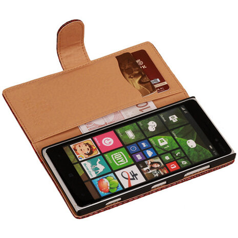 BC Slang Rood Hoesje voor Nokia Lumia 830 Bookcase Wallet Cover