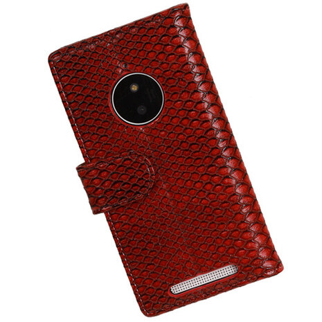 BC Slang Rood Hoesje voor Nokia Lumia 830 Bookcase Wallet Cover