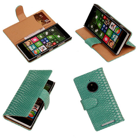 "Slang" Turquoise Nokia Lumia 830 Bookcase Wallet Cover Hoesje 