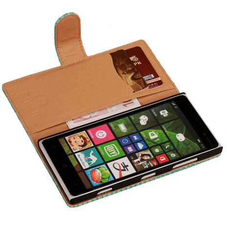 BC Slang Turquoise Hoesje voor Nokia Lumia 830 Bookcase Wallet Cover