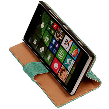 BC Slang Turquoise Hoesje voor Nokia Lumia 830 Bookcase Wallet Cover