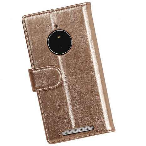 PU Leder Goud Hoesje voor Nokia Lumia 830 Book/Wallet Case/Cover