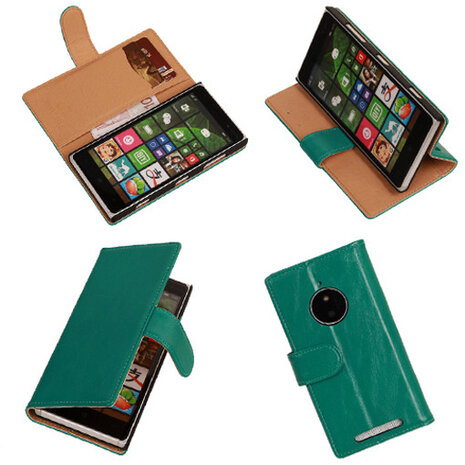 PU Leder Groen Nokia Lumia 830 Book/Wallet Case/Cover 