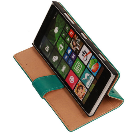 PU Leder Groen Hoesje voor Nokia Lumia 830 Book/Wallet Case/Cover