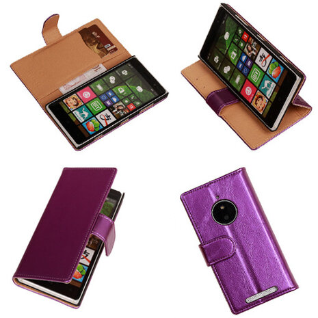 PU Leder Lila Nokia Lumia 830 Book/Wallet Case/Cover 