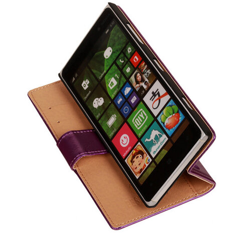 PU Leder Lila Hoesje voor Nokia Lumia 830 Book/Wallet Case/Cover