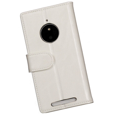 PU Leder Wit Hoesje voor Nokia Lumia 830 Book/Wallet Case/Cover