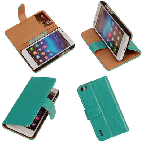 PU Leder Turquoise Honor 6 Book/Wallet Case/Cover 