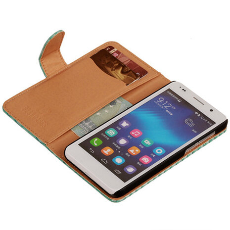 BC Slang Turquoise Honor 6 Bookcase Cover Hoesje