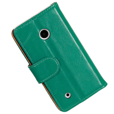 PU Leder Groen Hoesje voor Nokia Lumia 530 Book/Wallet Case/Cover