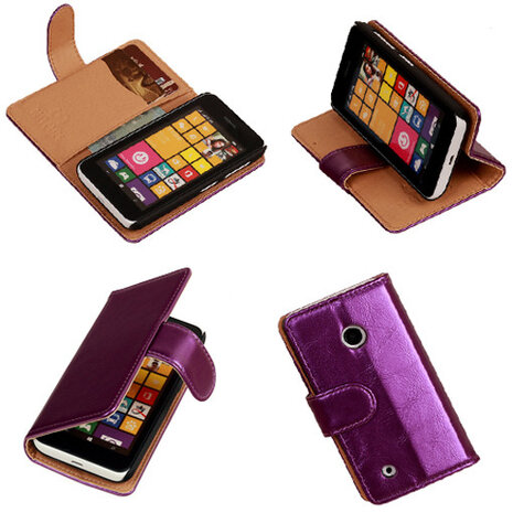 PU Leder Lila Nokia Lumia 530 Book/Wallet Case/Cover 