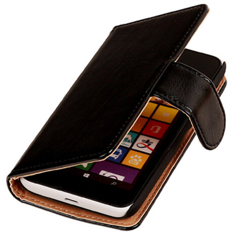 PU Leder Zwart Hoesje voor Nokia Lumia 530 Book/Wallet Case/Cover