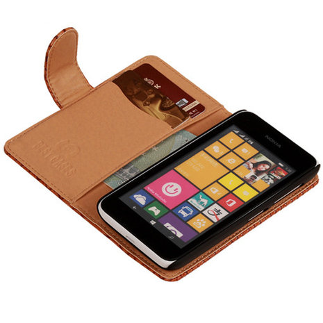 BC Slang Bruin Hoesje voor Nokia Lumia 530 Bookcase Wallet Cover