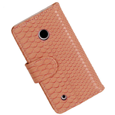 BC Slang Pink Hoesje voor Nokia Lumia 530 Bookcase Wallet Cover