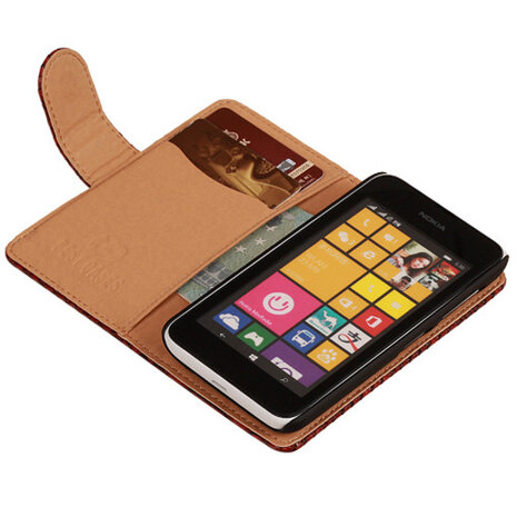 BC Slang Rood Hoesje voor Nokia Lumia 530 Bookcase Wallet Cover