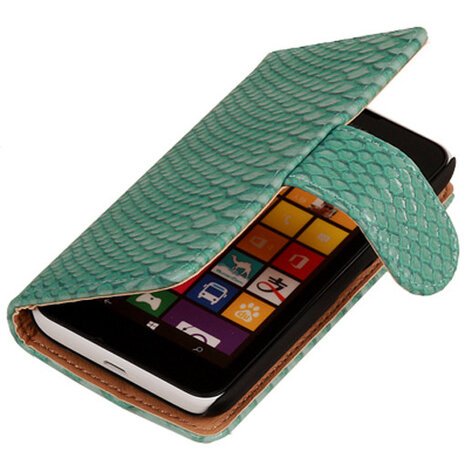 BC Slang Turquoise Hoesje voor Nokia Lumia 530 Bookcase Wallet Cover