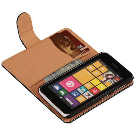 BC Slang"Zwart Hoesje voor Nokia Lumia 530 Bookcase Wallet Cover