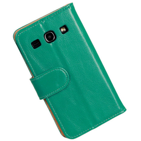 PU Leder Groen Hoesje voor Samsung Galaxy Core Plus Book/Wallet Case/Cover