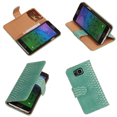 Bestcases "Slang" Turquoise Samsung Galaxy Core Plus Bookcase Cover Hoesje 