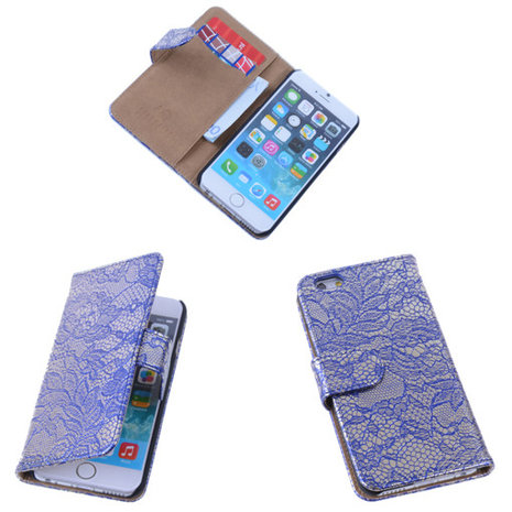 Lace Blauw iPhone 6 Book/Wallet Case/Cover Hoesje